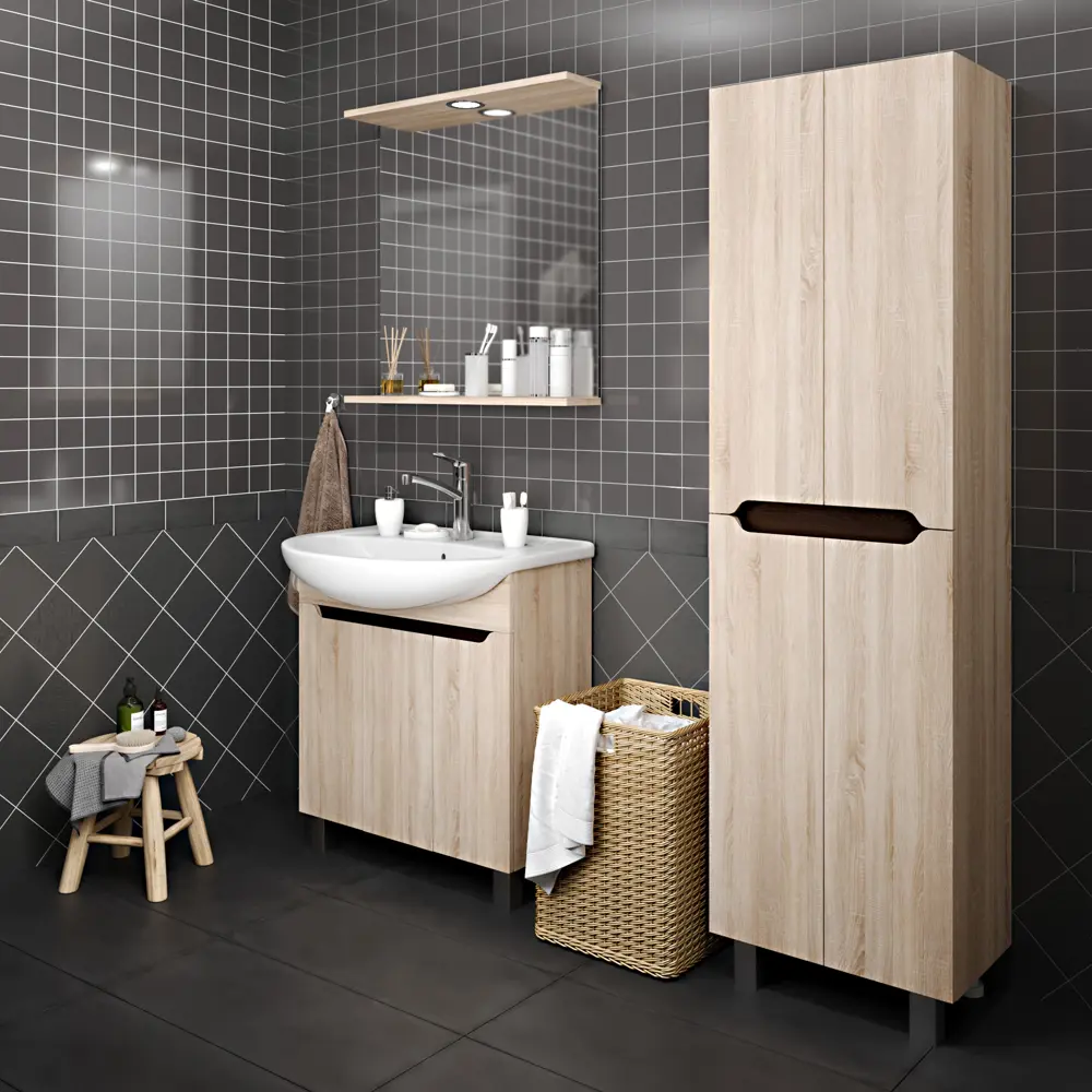 Зеркало Руан с подсветкой 65x74 см цвет сонома 84513143 STLM-2134816 Santreyd - Вид №7