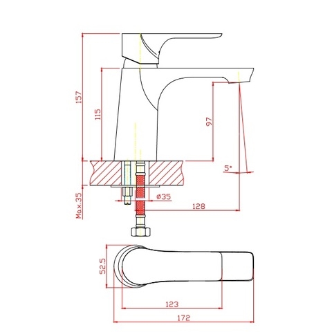 Orange Aristo M19-021w белый однорычажный смеситель для раковины Черный sun-id-1516797 - Вид №1