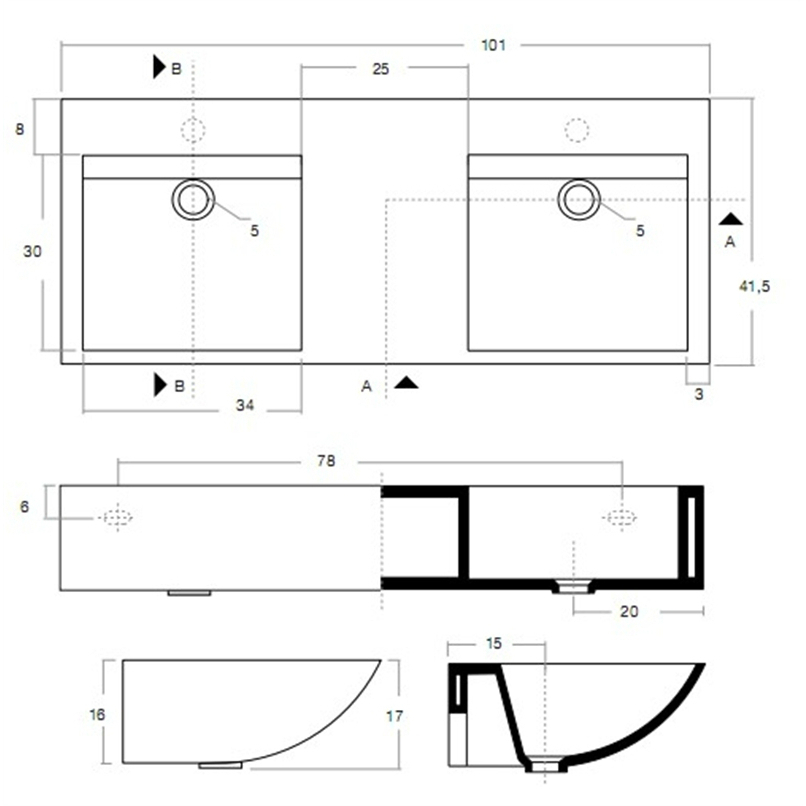 41856 Подвесная раковина настенная овальная   белая Santreyd  - Вид №1