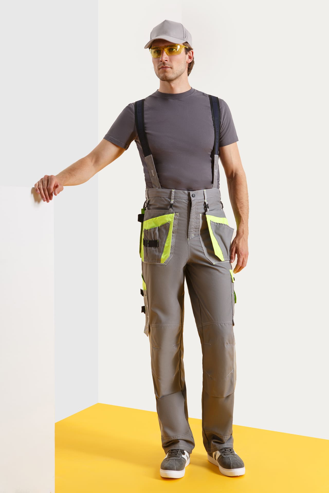 68816 Костюм "Прогресс" темно-серый светло-серый с лимонным  Летняя спецодежда  размер 48-50/182-188  - Вид №9