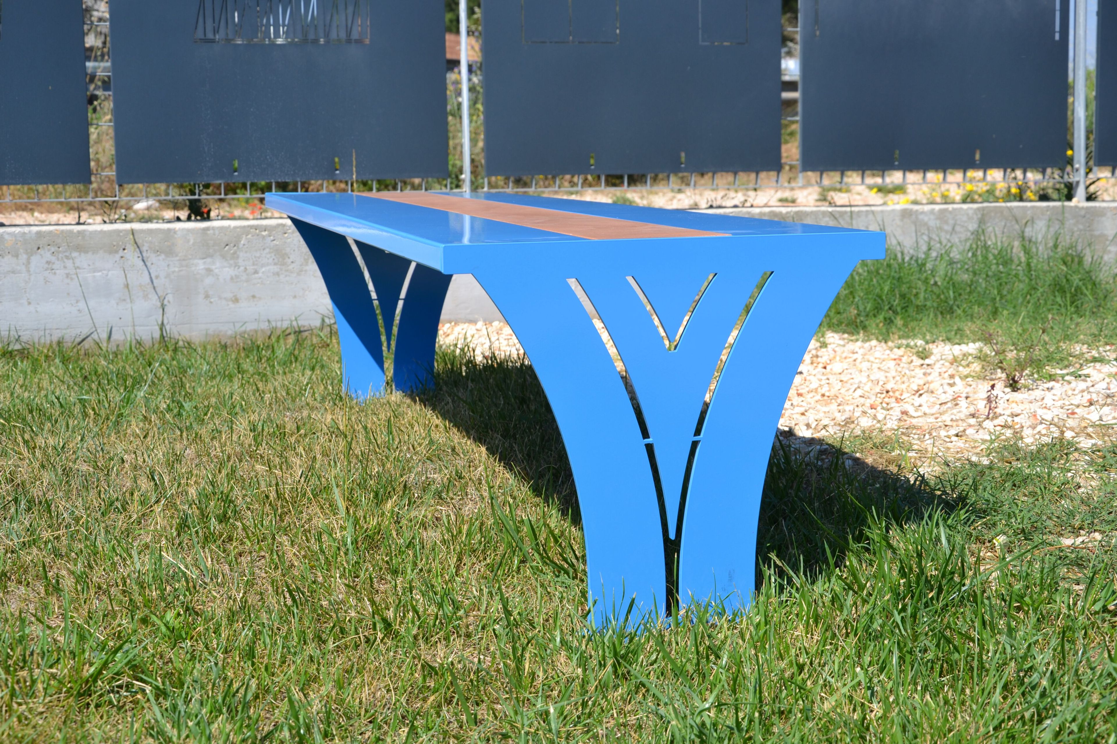 Стальная и деревянная скамья без спинки CITYSì Viktor ARCH-00048494 - Вид №14