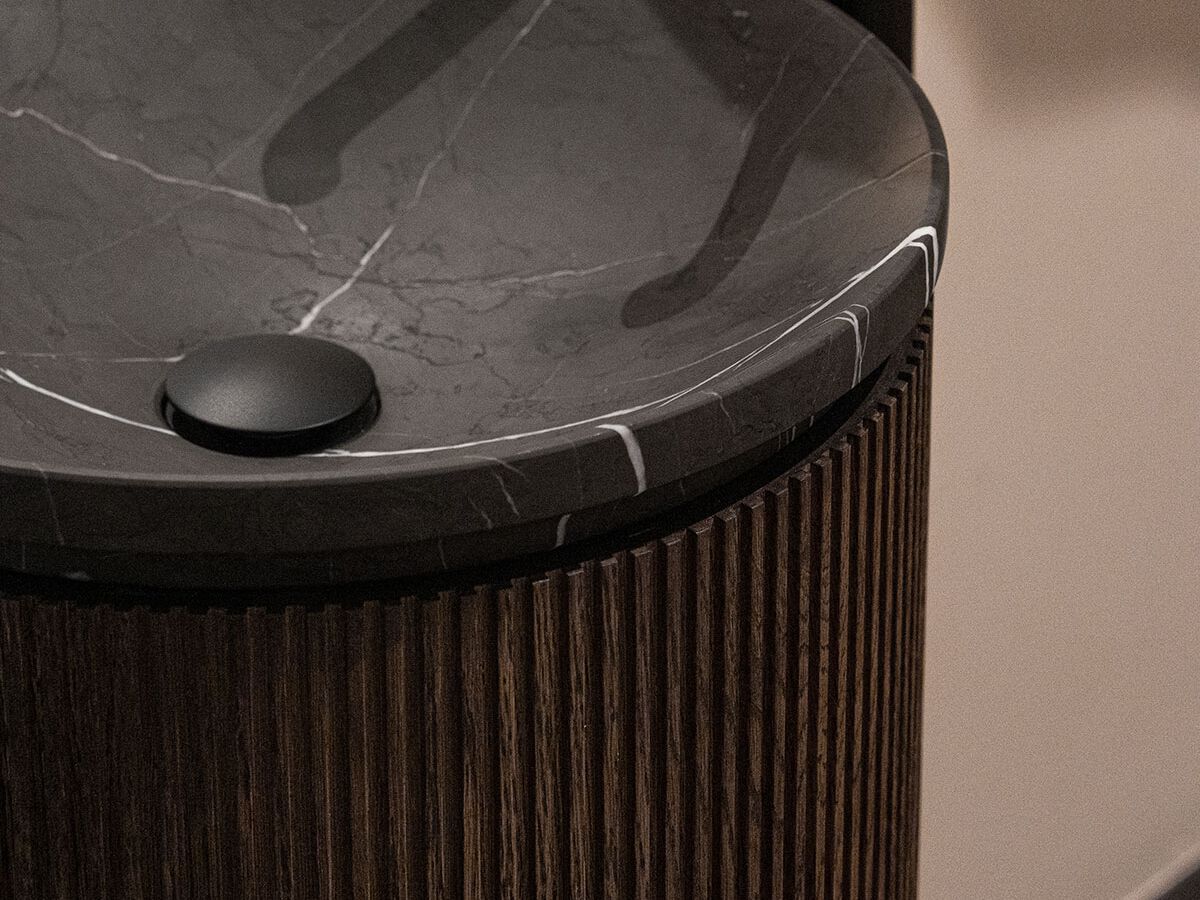 Отдельно стоящий круглый умывальник из мрамора Pietra Grey Inbani решетки ARCH-00034907 - Вид №3