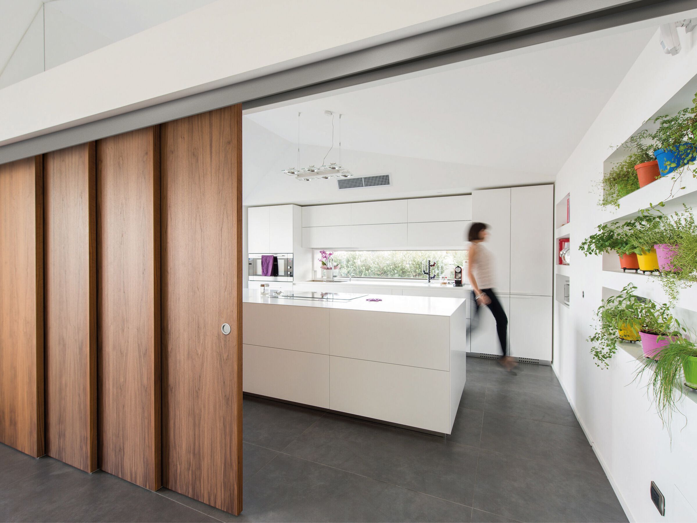 Система телескопических и синхронизированных дверей Saheco MULTIPLO TIMBER ARCH-00028061