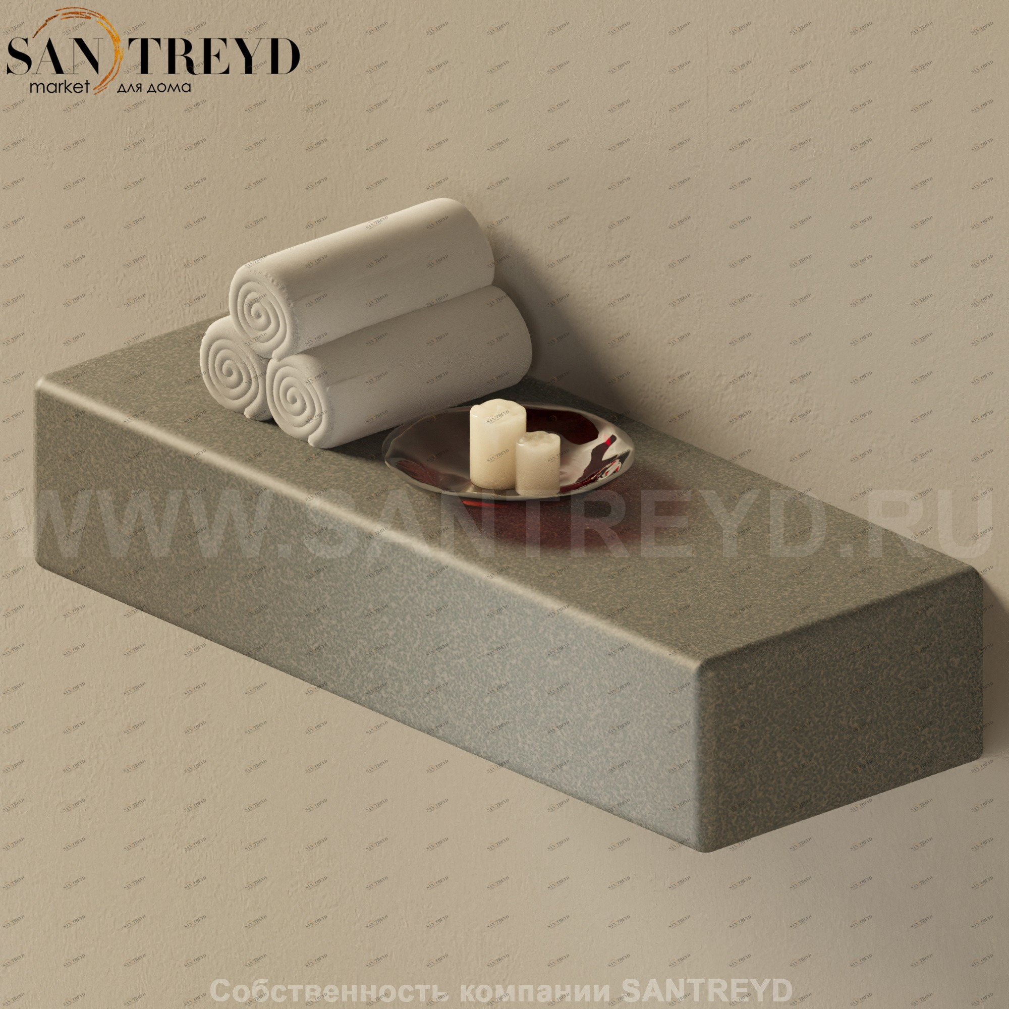 Flaminia BRICK Полка серая 5090.7037 Ceramica Flaminia 50907037