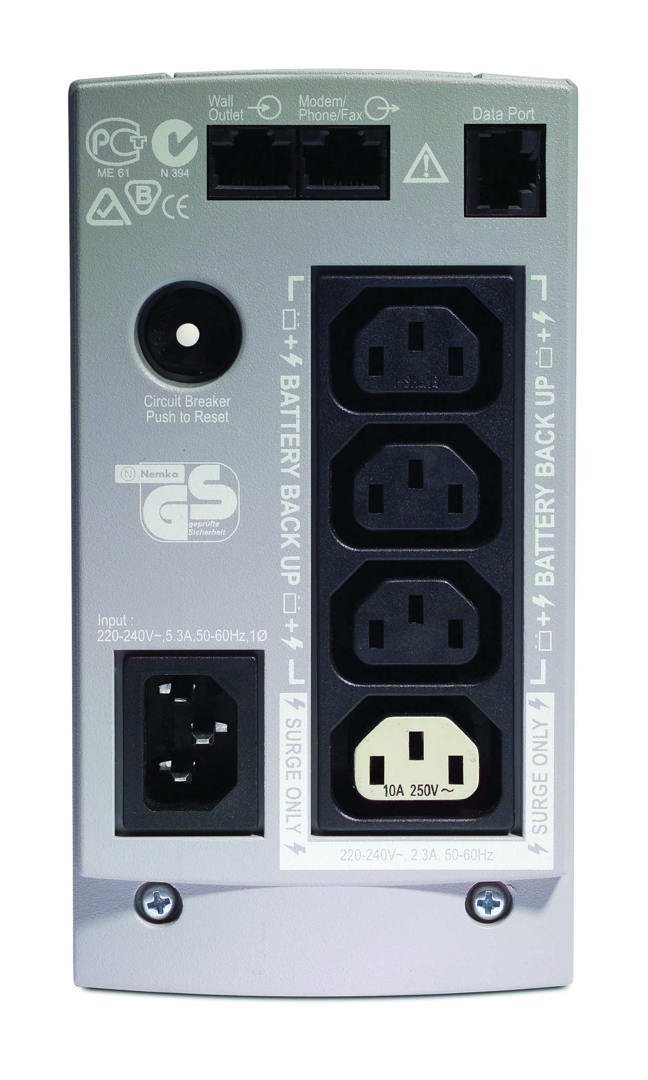 BK500EI back-ups cs 500va/300w 230v interface port db-9 rs-232, usb APC Santreyd  - Вид №1