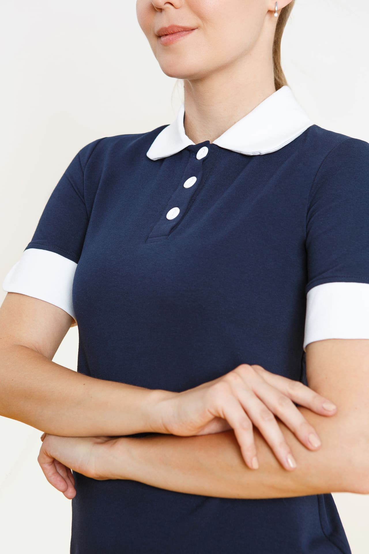 64661 Платье-поло трикотажное цвет NAVY (темно-синий) GRACE  Одежда для обслуживающего персонала  размер 52 (XXL)  - Вид №5