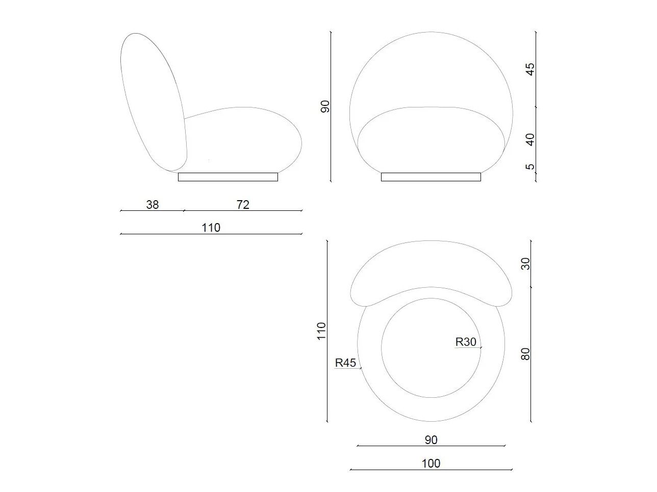 Кресло для сада из технической ткани Paolo Nesi TIAMO ARCH-00094368 - Вид №18