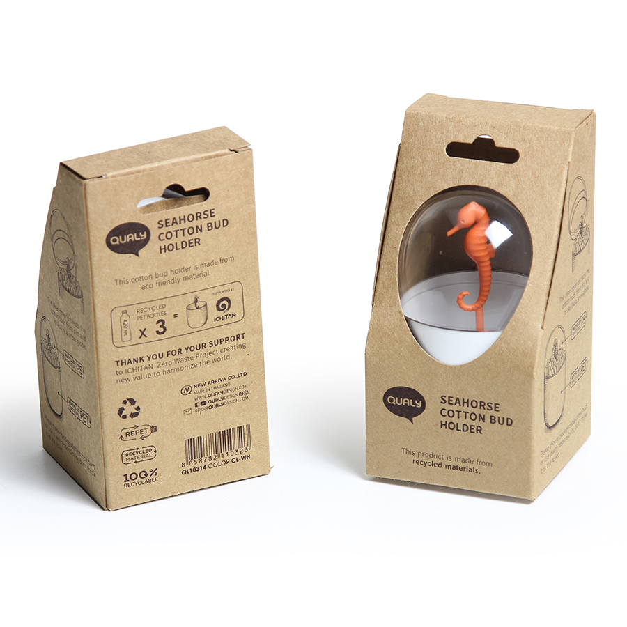 Контейнер для ватных палочек Seahorse белый Qualy QL10314CLWH - Вид №6