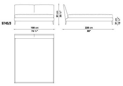 Maxalto Двуспальная кровать с обивкой и съемным чехлом из ткани Selene sun-id-1484025 - Вид №3