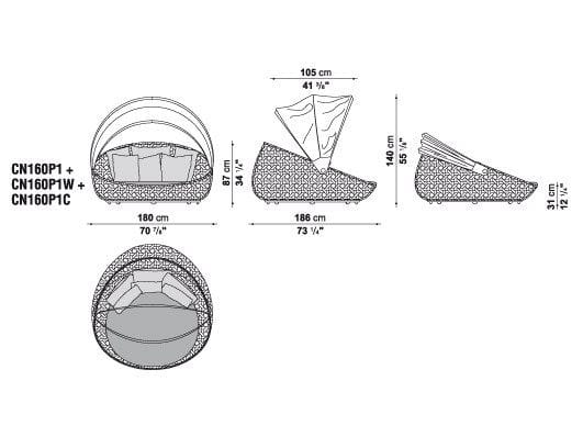 2-местный полиэтиленовый садовый диван B&B Italia Outdoor Canasta ARCH-00029709 - Вид №6