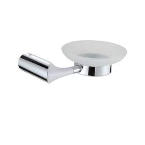 Мыльница Swensa Lock белая настенная с керамической чашей 89368773