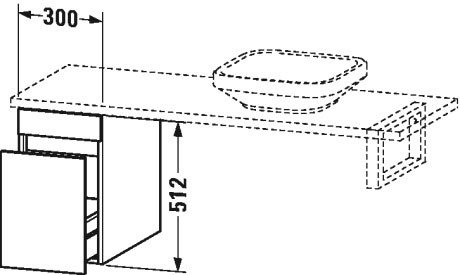 DS533005151 DuraStyle Шкафчик для консоли Сосна коричневая, декор Duravit - Вид №1