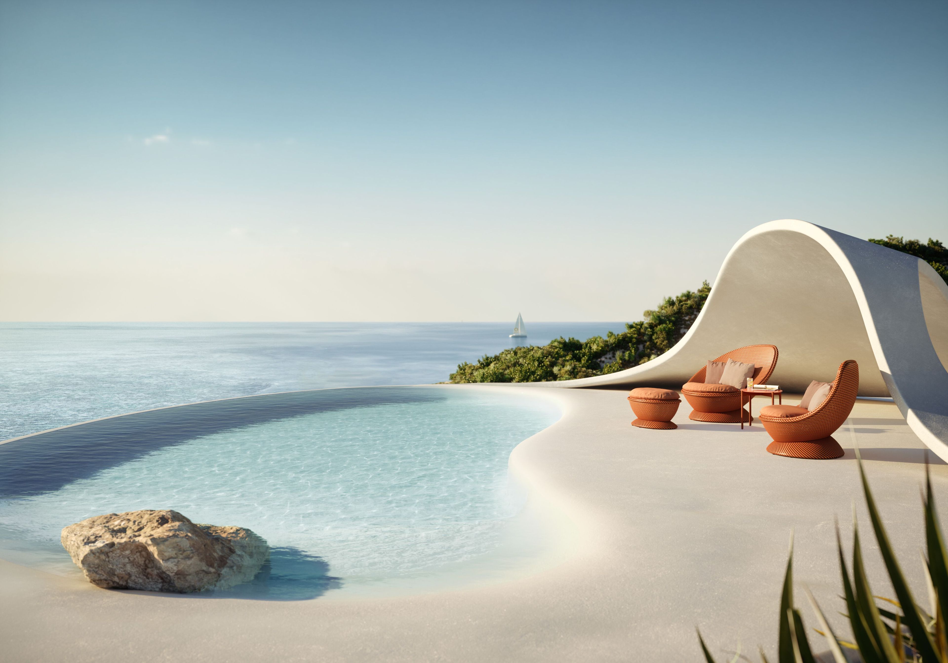 Садовая подставка для ног из синтетического волокна DEDON PAPYON ARCH-00089467 - Вид №1