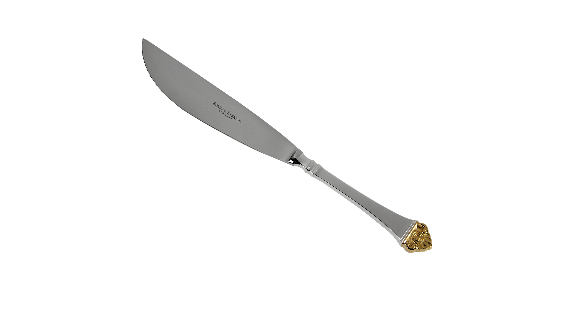 74908 Robbe&Berking Нож и вилка для мяса Robbe&Berking "Розенмустер" (серебро 925+позолота) Серебро 925  - Вид №1