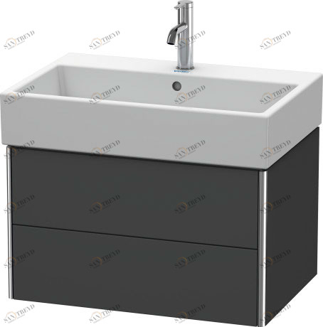 XS419404949 XSquare Тумбочка подвесная Графит матовый, декор Duravit