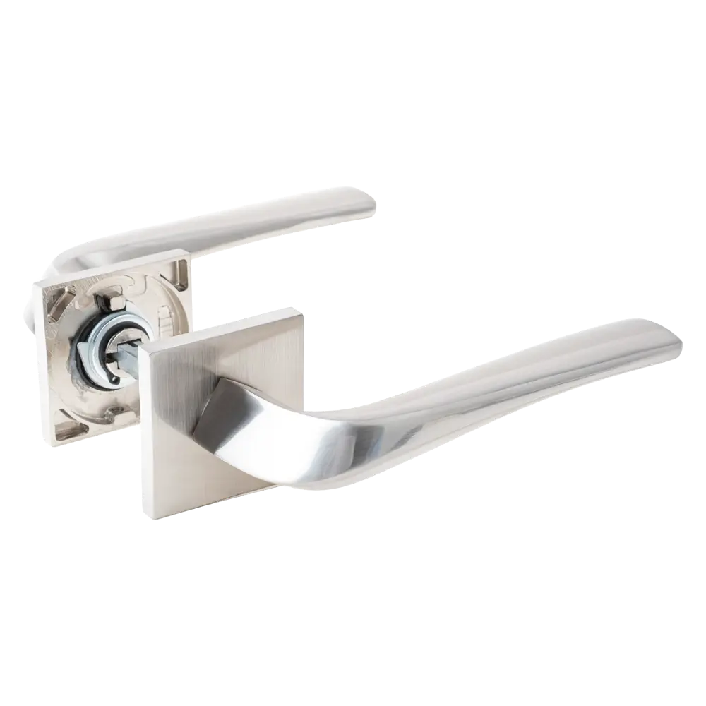 Дверная ручка на розетке Armex H-30117-A без запирания цвет никель STLM-2003567