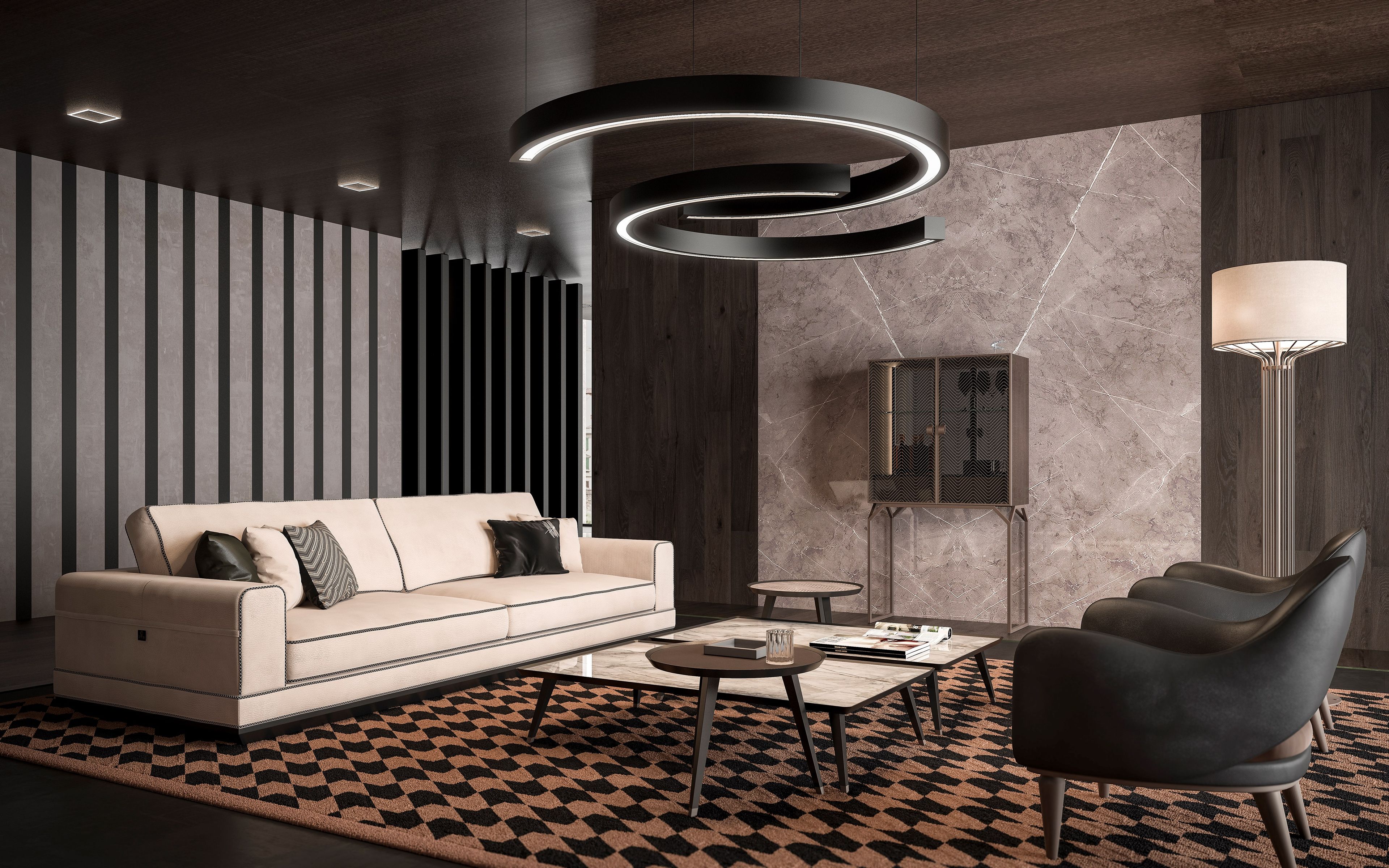 Стеклянный и металлический барный шкаф с подносом CPRN HOMOOD Dragonfly ARCH-00070089 - Вид №1