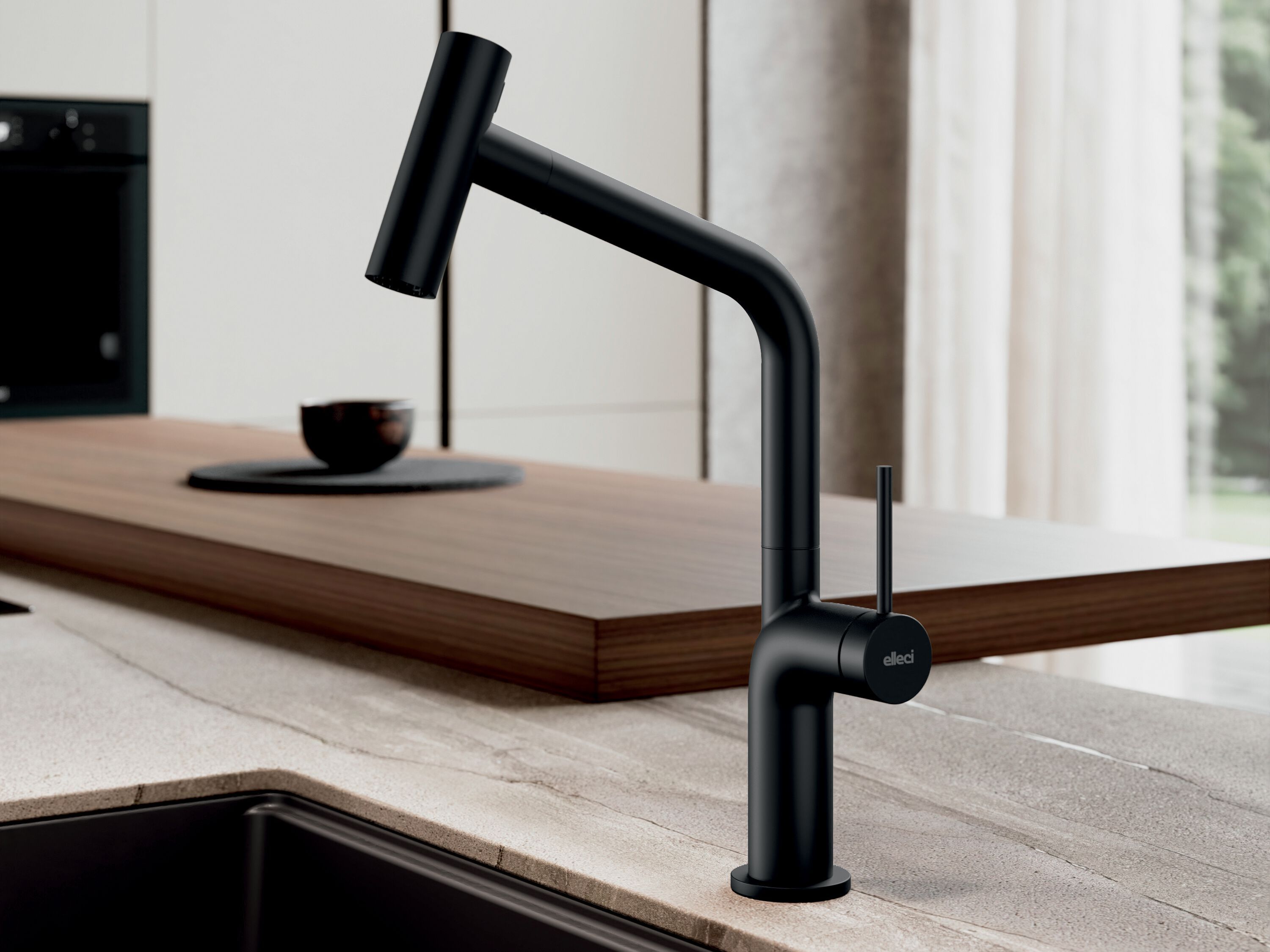 Смеситель для кухни на одно отверстие с выдвижным ручным душем Elleci Elleci Kitchen ARCH-00044765 - Вид №1