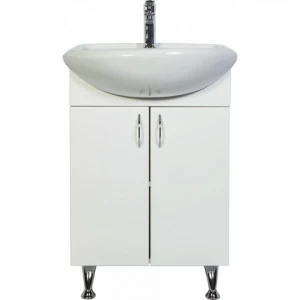 Тумба напольная Роса, цвет белый глянец Хром