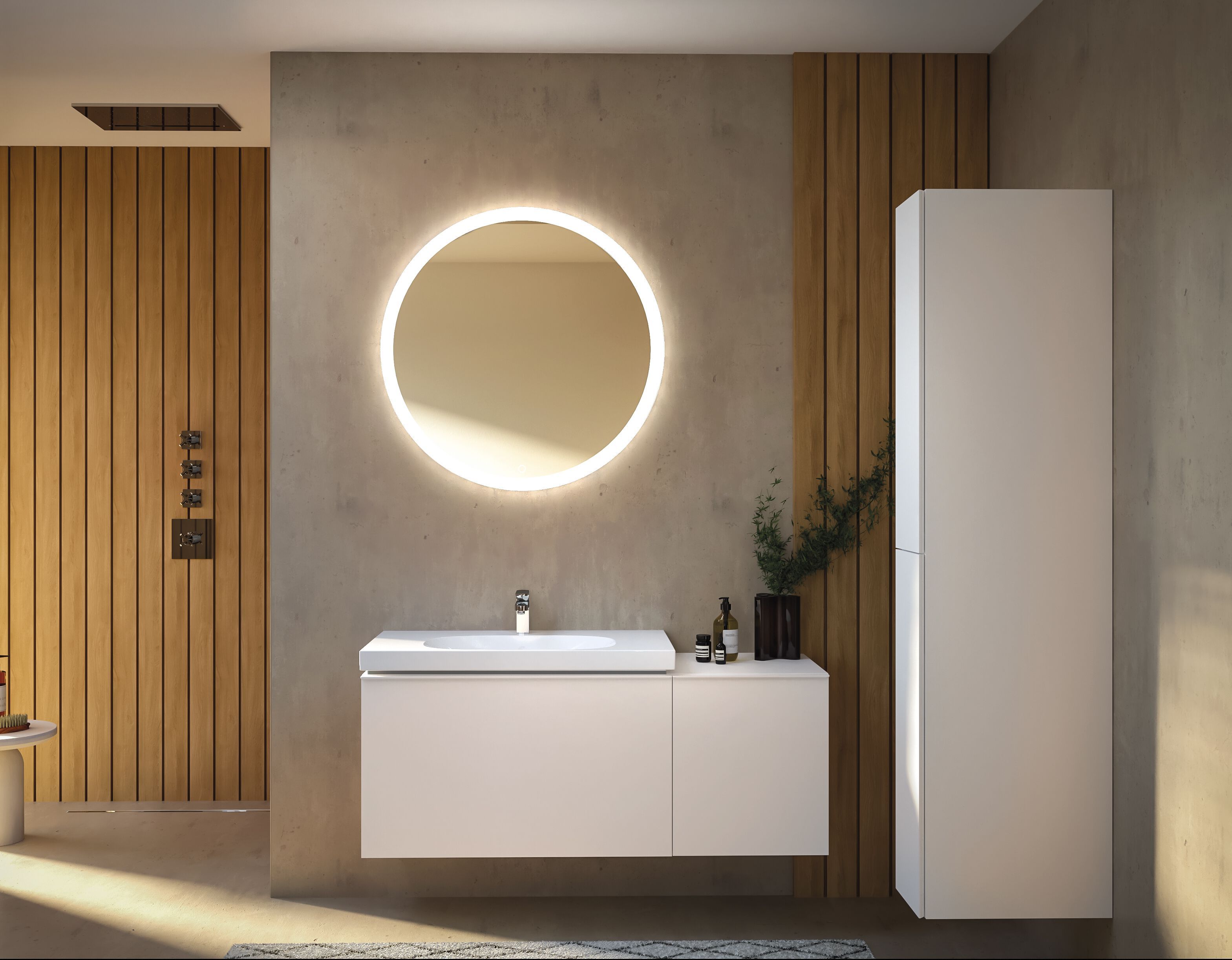 Круглое зеркало со встроенным освещением для ванной комнаты Geberit Option ARCH-00152581 - Вид №4