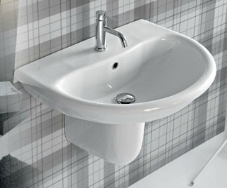 25353 Подвесная раковина настенная овальная Ceramica Hidra PLUVIA белая - Вид №1