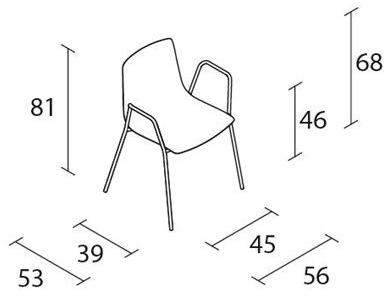 Alias Стул полипропиленовый с подлокотниками Slim sun-id-1385702 - Вид №1