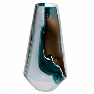 Ваза стеклянная сине-коричневая "Салют 3" GARDA DECOR - 266938 Коричневый;синий