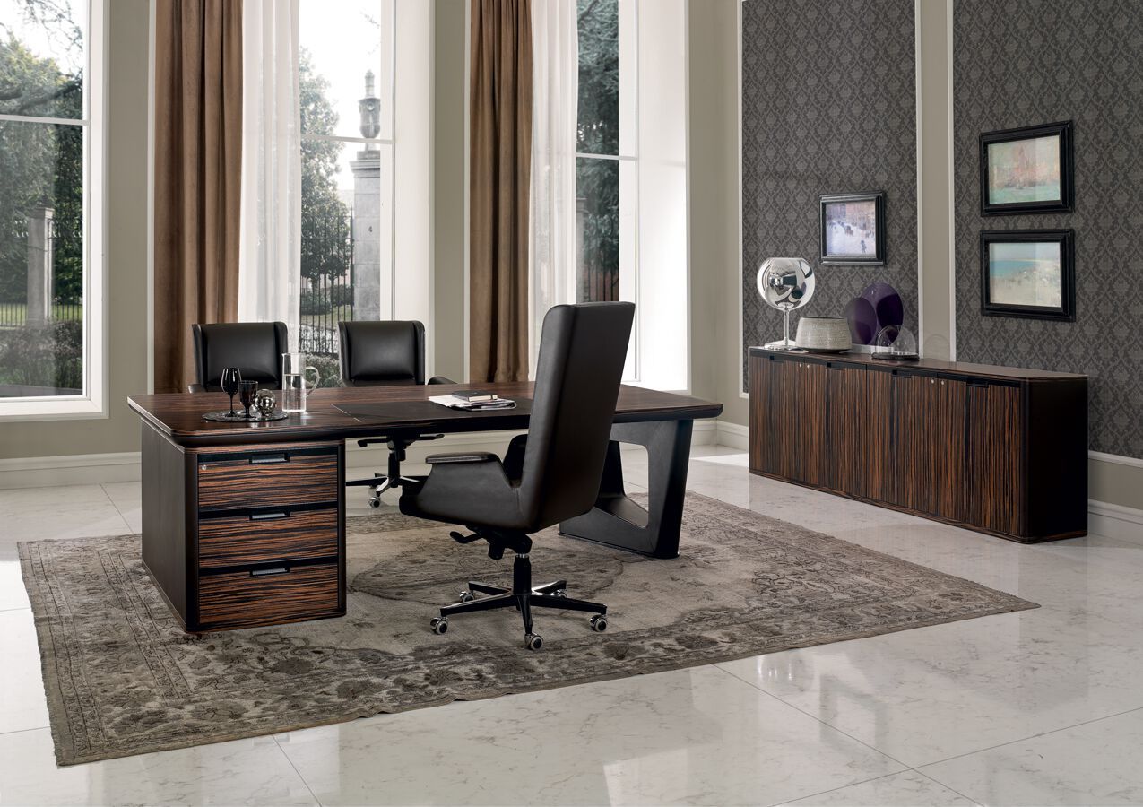 Вращающееся офисное кресло из кожи и дерева с подлокотниками i 4 Mariani ARCH-00111277 - Вид №5