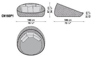 B&B Italia Outdoor 2-х местный садовый диван из полиэтилена Canasta sun-id-1456682 - Вид №7