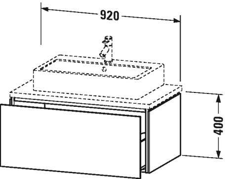 LC581308686 Тумбочка для консоли L-Cube #LC5813 920 x 547 мм Капучино глянцевый лак Duravit - Вид №1