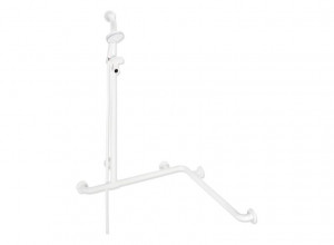 801.35.312 Поручень для душа с выдвижным держателем для душа, включая ручной душ и душевой шланг HEWI Brausehalterstangen