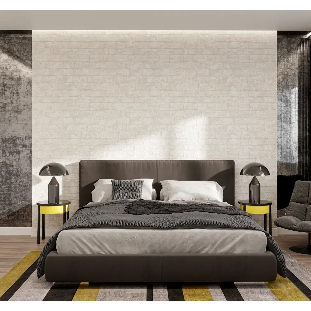 Обои флизелиновые Palitra Life Brick белые 1.06 м PL71412-11 82424605 STLM-2181581 - Вид №2