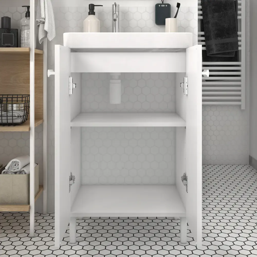 Тумба под раковину напольная Sensea Easy 50 см цвет белый STLM-2140244 - Вид №11