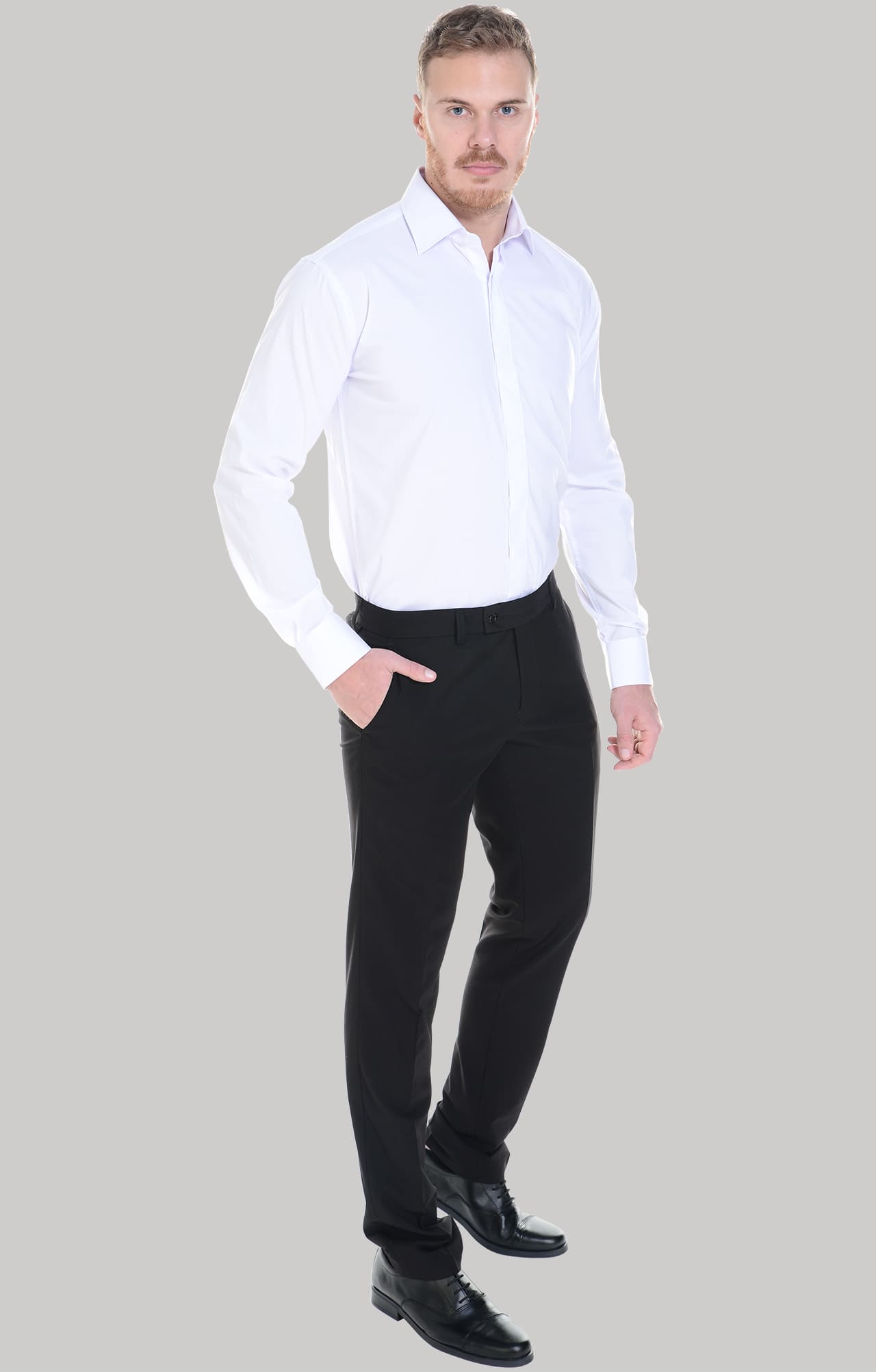 62462 Рубашка мужская  white El-Risto  Корпоративная одежда  размер 40/170-176  - Вид №11