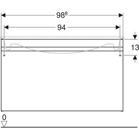 869555000 Шкафчик для встраиваемой раковины Geberit Renova Plan, с одним выдвижным и одним внутренним выдвижным ящиком Geberit  - Вид №28