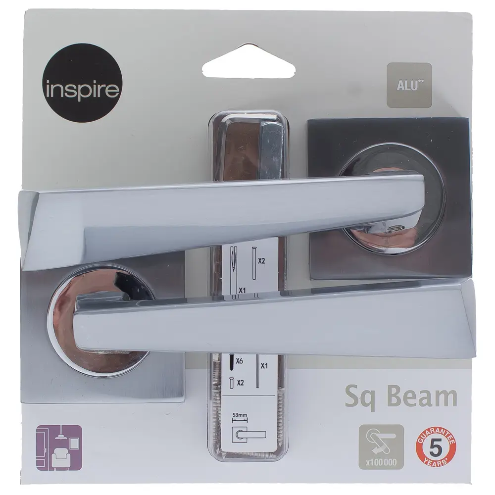 Дверная ручка Inspire «SQ Beam», без запирания, комплект, цвет хром 18808251 STLM-2149474  - Вид №3