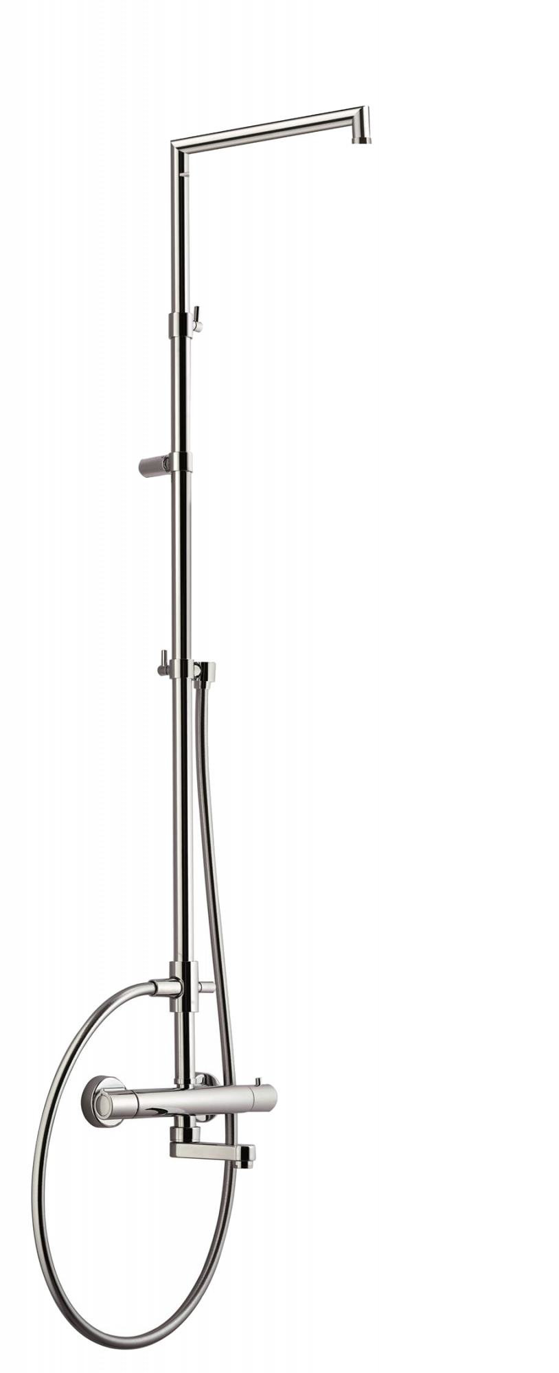 01-0870Q-CR CARIMALI Rigoletto Square телескопическая с одинарной душевой стойкой с изливом 