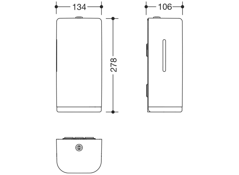 477.06.10499 Сенсорный электронный дозатор дезинфицирующего средства HEWI Serie 477/801  - Вид №16