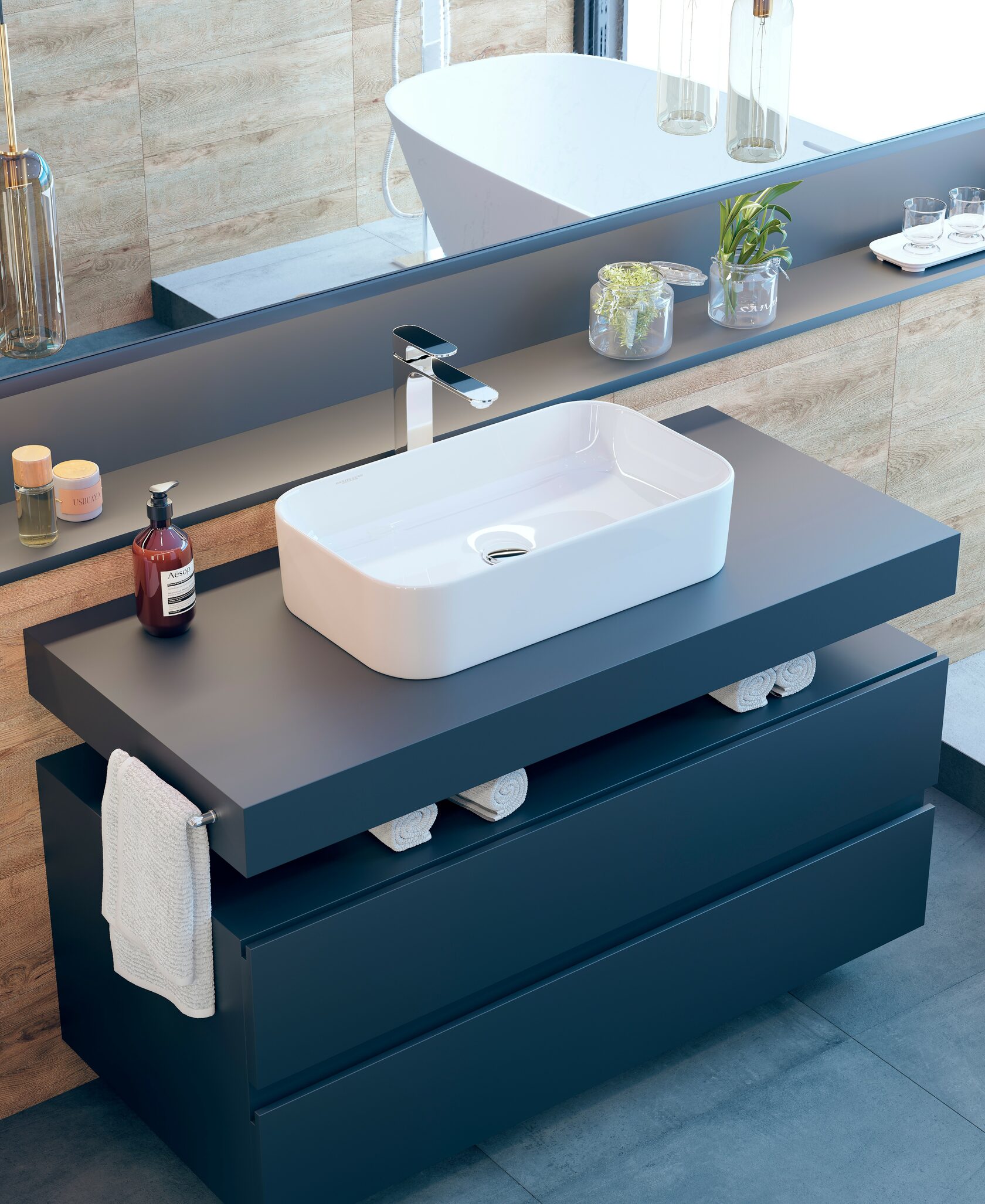 INF60SLWB01S Накладной умывальник Slim SANITA LUXE Infinity - Вид №7