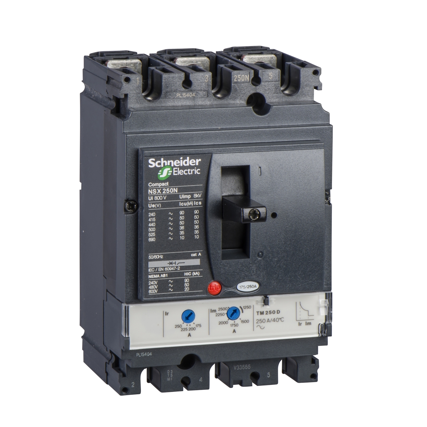 LV431833 Силовой автомат NSX 250, TM-D, 50кА, 3P, 125А Schneider Electric Compact 
