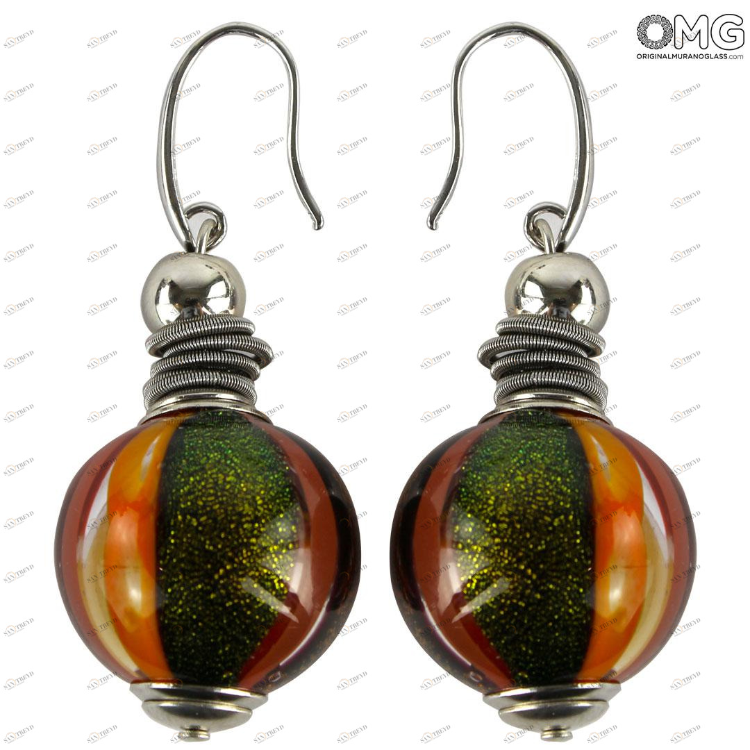 4664 ORIGINALMURANOGLASS Серьги Сирия - муранское стекло OMG 1 см 