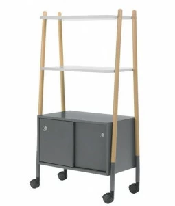 Sesta Офисный стеллаж на колесиках из лакированной древесины Blog