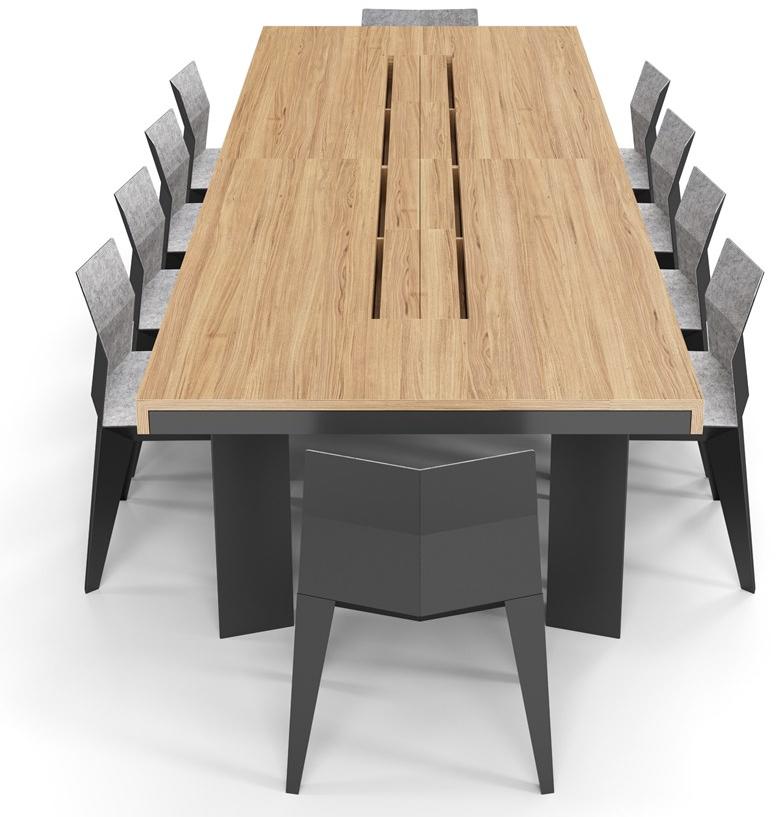 ODESD2 Стол для переговоров из стали и дерева с системой управления кабелями sun-id-1413519 - Вид №1