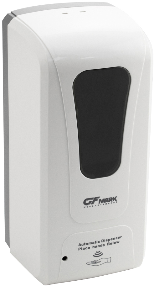 GFmark - Дозатор СЕНСОРНЫЙ, ДЕЗИНФЕКЦИЯ, пластик АБС, БЕЛЫЙ, большой, с окошком, 1000 мл, код: 713