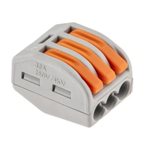 Клеммы соединительные монтажные с рычажком Duwi СМК 222-413 3-проводные 4мм² серые 5шт 26610 5