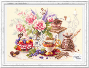 120-203 На чашечку кофе...?! Набор для вышивания Чудесная Игла 40 х 28 см Чудесная игла