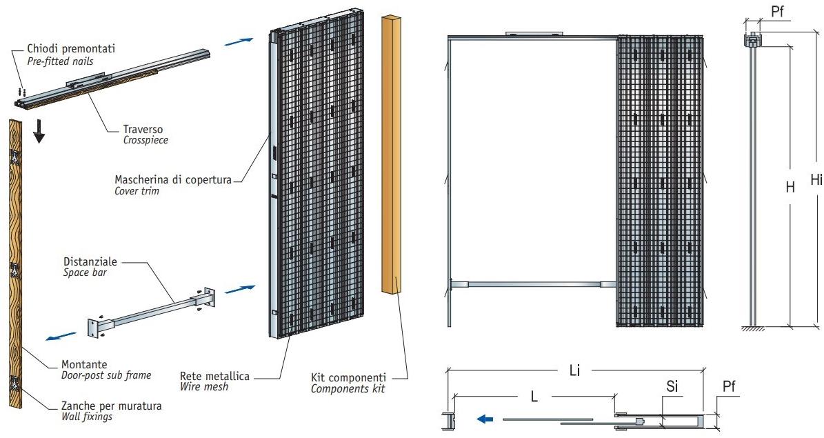 Scrigno Рама стойки для раздвижной двери с параллельными стеклянными дверями Scrigno gold sun-id-1482242 - Вид №3