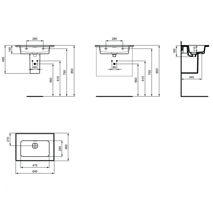 T363301 Раковина 64 см Ideal Standard STRADA II - Вид №5
