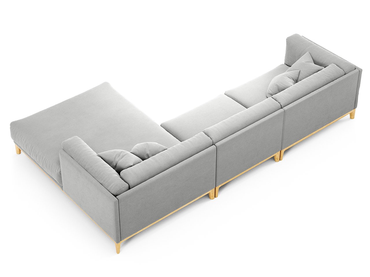 Диван Case угловой серый на светлых ножках THE IDEA ДИЗАЙНЕРСКИЕ 210535 Серый  - Вид №3