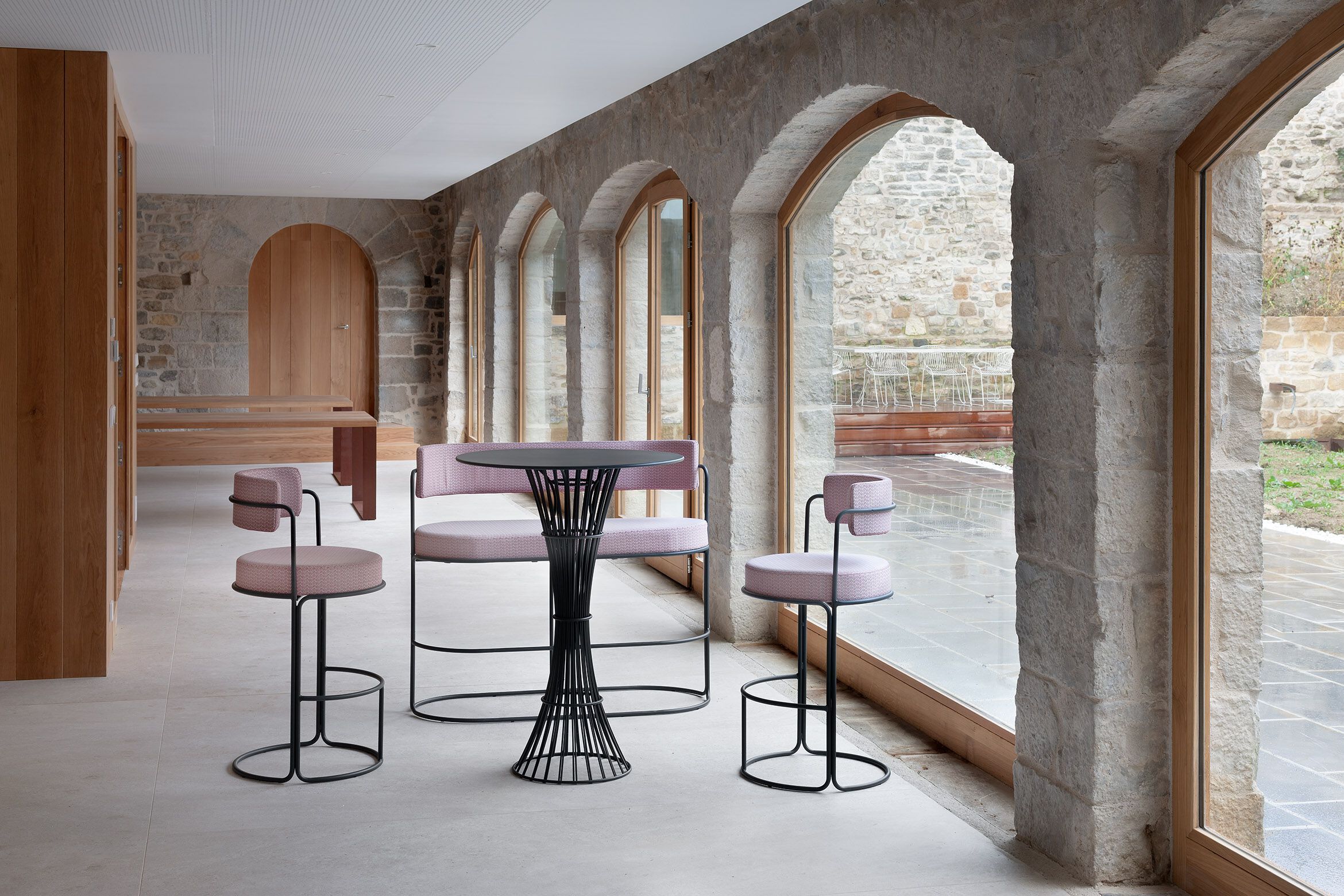 Стальной высокий круглый садовый стол iSimar Болония ARCH-00032959 - Вид №4